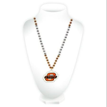 Oklahoma State Cowboys Mardi Gras Beads with Medallion