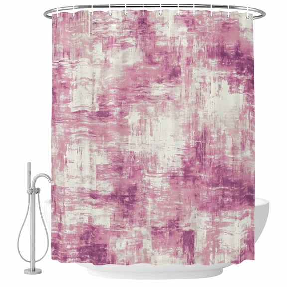 Pink Ombre Shower Curtain, Waterproof Shower Curtains for Bathroom, Gradient Abstract Art Vintage Washable Fabric Bathtub Curtain Set Bath Decor with 12 Hooks Standard 72"x72"