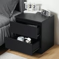 thumbnail image 3 of Hommpa 2 Drawers Nightstand for Bedroom, Bedside End Table Organizer, Wooden Black Finish 17.72" x 13.78" x 18.51", 3 of 11