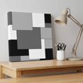 thumbnail image 4 of Ships Next Day Canvas Wall Art 8"x8", Black Grey Wood Framed Canvas Print Painting, Middle Century Irregular Geo Abstract Art Ready to Hang Small Picture Wall Decor for Home Bathroom Nursery Kitchen, 4 of 9