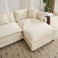 thumbnail image 3 of 2-Seater Cloud Sofa, Modern Sectional Couch, Double-Layer Upholstered Seat Cushion, Breathable Chenille Fabric, Apartment Use, Beige, 3 of 6