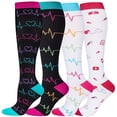 thumbnail image 2 of Calcetines de compresión de 58 estilos aptos para Edema médico Diabetes venas varicosas calcetines al aire libre hombres mujeres correr senderismo calcetines deportivos Tan Jianjun unisex, 2 of 2
