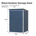 thumbnail image 3 of GangMei Metal Outdoor Storage Shed 4FT x 4FT, Steel Utility Tool Shed Storage House with Lockable Door, Metal Sheds Outdoor Storage for Backyard, Garden, Patio (Blue)(Lean-to), 3 of 8