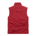thumbnail image 5 of Awwp Men's Vests Casual Multi-Pocket Outdoor Vest Men's Casual Outdoor Lightweight Vest Quick Dry Fishing Hunting Photo Sleeveless Vest with Pockets Red Size: Xl, 5 of 6