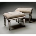 thumbnail image 1 of Butler Specialty Mirrored Ottoman in Ivory and Silver, 1 of 1