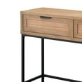 thumbnail image 2 of Benjara Console Table with Woven Rattan Front Drawers, Brown, 2 of 5