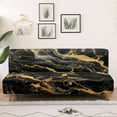 thumbnail image 3 of Yuyamidu Black Marble Futon Cover Armless Sofa Covers Non Slip Stretch Futon Slipcover with Elastic Edge Easy to Install Sofa Bed Slipcover Protector Gift for Holiday, 3 of 8
