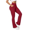 thumbnail image 4 of Savings EGNMCR Flare Leggings for Women Yoga Pants High Waisted Flare Leggings Bootcut Casual Bell Bottom Dress Wide Leg Yoga Pants, 4 of 5