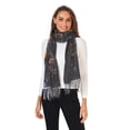 thumbnail image 2 of FORMRS Womens Scarf Winter Soft Long Big Warm Shawls Wrap Tassel Scarves, Black Watercolor Space, 2 of 9