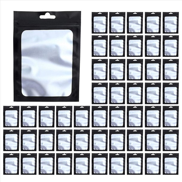 2000piezas Bolsa Almacenamiento de Alimento con con Ventana Transparente Bolsa de Empaque Granos de Café para Suministros Alimentos Sellado Automático(Negro,2.4 X 4pulgadas)