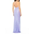 thumbnail image 2 of Blondie Nights Juniors Purple Long Sequin Strappy Gown Dress, 2 of 4