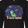 thumbnail image 4 of Inktastic I Love Space Cute Dinos and Planets Long Sleeve T-Shirt, 4 of 5
