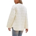 thumbnail image 3 of INSPIRE CHIC Elegant Puffer Jacket for Women's Long Sleeve Snap Button Quilted Down Jackets XS White, 3 of 6