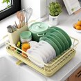 thumbnail image 1 of Kitsure Dish Drying Rack- Space-Saving Dish Rack  Dish Racks for Kitchen Counter  Durable Stainless Steel Kitchen Drying Rack with a Cutlery Holder  Drying Rack for Dishes  Knives  Spoons, 1 of 7