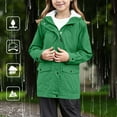 thumbnail image 2 of Mercatoo Teen Girls Fl𝐞ece-Lined Rain Jackets Zip up Buttons 𝐇ooded Raincoat Fall Winter Windbreker Warm Outwear with Pockets, 2 of 8