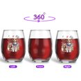 thumbnail image 2 of Brittany Spaniel Celebrates Spring and Enjoys a Happy Easter 15oz Stemless Wine Glass Mug Brittany Dog Lover Gifts Idea Wine Glasses Cup - 02001, 2 of 5