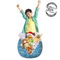 thumbnail image 3 of Floral Storage Toy Bag Chair, Top View Setting of 4 Petal Summer Flowers on a Plain Background Garden Art, Stuffed Animal Organizer Washable Bag, Large Size, Sea Blue and White, by Ambesonne, 3 of 3