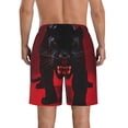 thumbnail image 3 of KLL Black Panther Red Background Men's Casual Summer Beach Shorts Hawaiian Shorts with Pockets-3X-Large, 3 of 5