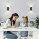 thumbnail image 2 of Aplique de pared LED moderno y creativo de 6W, lámpara de pared impermeable IP65, bañador de pared LED de aluminio para interiores y exteriores para dormitorio, sala de estar, baño, entrada, escalera, porche, pasillo-(6000K) negro + dorado brillar Electrónica, 2 of 5