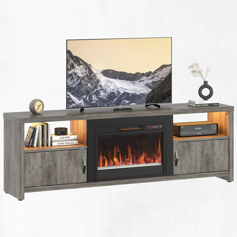 Bestier Farmhouse Electric Fireplace TV Stand for TVs up to 75