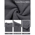 thumbnail image 5 of Women's 2 Piece Outfits Fuzzy Fleece Pajama Set Long Sleeve Top Wide Leg Pants Loungewear, 5 of 19