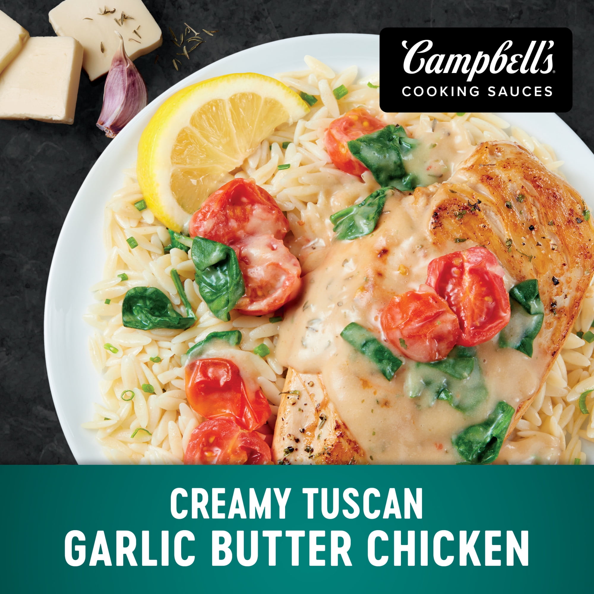 Campbell's Cooking Sauces, Creamy Garlic Butter Sauce, 12 oz Pouch