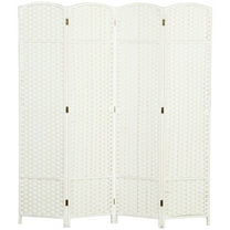 HOMCOM 4 Panel Room Divider Freestanding Folding Privacy Screen White