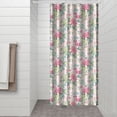 thumbnail image 3 of Spring Garden Bee and Butterfly Shower Curtain, 36x72 Polyester, Watercolor Floral Pattern with Hooks, 3 of 5