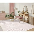 thumbnail image 5 of Moynesa 8'x10' Abstract Area Rugs for Living Room, Ultra-Thin Soft Washable Rug Non-Slip Large Modern Girls Bedroom Rug Non-Shedding Accent Carpet for Dining Room Office, Light Pink, 5 of 7