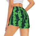 thumbnail image 4 of Picia Green Stripes Of Watermelon Pattern Women's 2 in 1 Athletic Running Shorts High Waisted Workout Casual Gym Sweat Shorts with Comfy Liner Zipper Pockets-XX-Large, 4 of 9