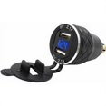 thumbnail image 1 of 1 pieza Adaptador dual DIN a USB de 5 V 2,1 A, enchufe de cargador USB de aleación de aluminio para motocicleta europea, voltímetro para motocicleta BMW/teléfono/iPhone/GPS/navegación por satélite JM MX-0140776FYD, 1 of 3