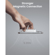 SHARGE ICEMAG 2 Magsafe Power Bank, 15W Qi2 Magnetic Portable Charger with Active Cooling 10000mAh Battery Pack with Foldable Stand Transparent