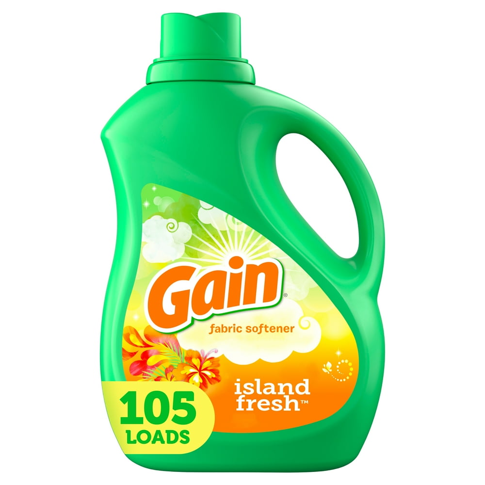 Gain Liquid Fabric Softener, Island Fresh, 90 fl oz 105 Loads - Walmart ...