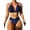 Dark Blue, variant on Women Two Piece Bathing Suits Push Up Bikini Set Halter Swimsuit Vintage Swimwear Khaki L
