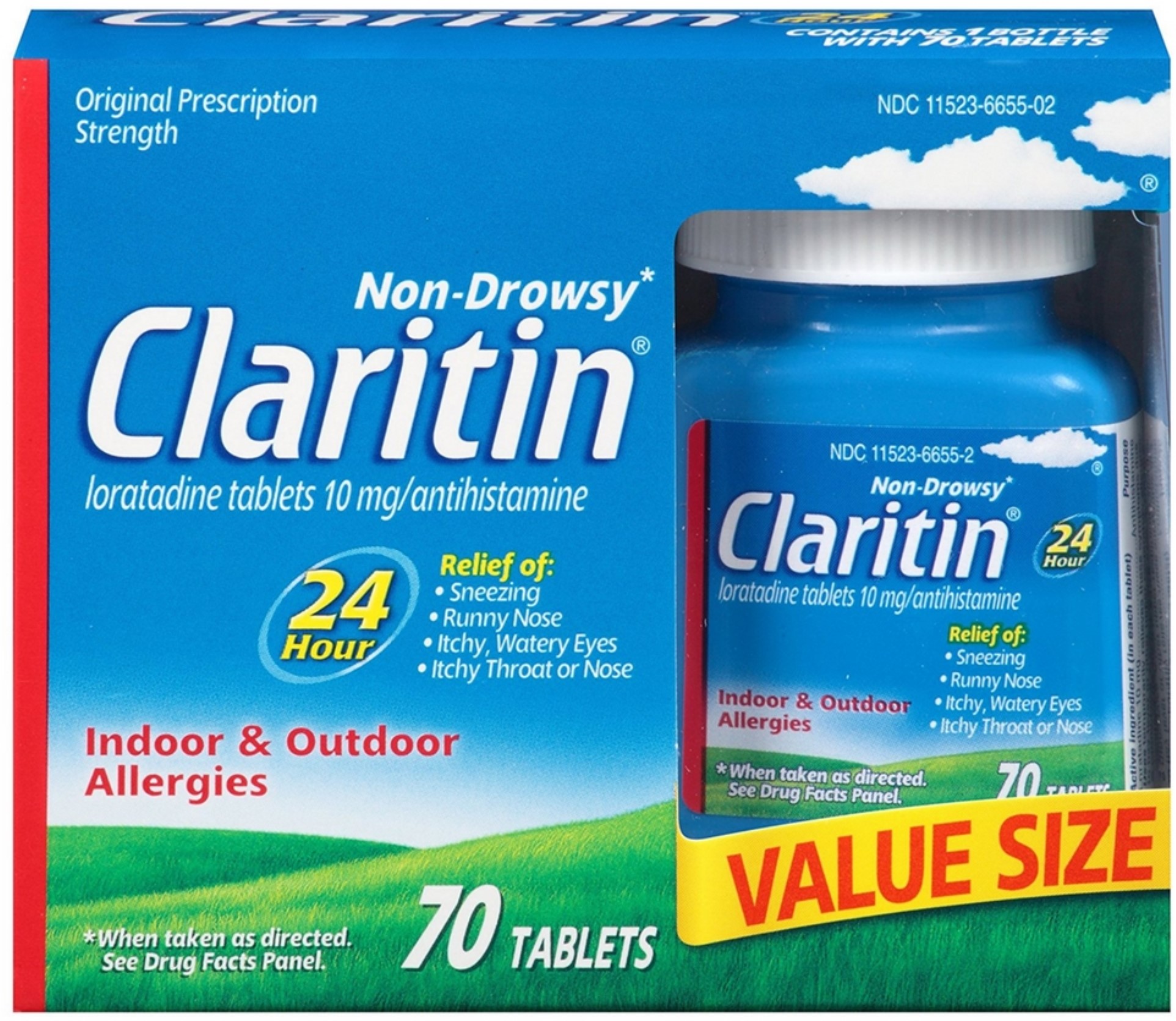Claritin 24Hr 10mg Non-Drowsy Allergy Antihistamine Tablets, 70 ct, 3 Pack