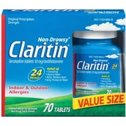 Claritin 24Hr 10mg Non-Drowsy Allergy Antihistamine Tablets, 70 ct, 3 Pack