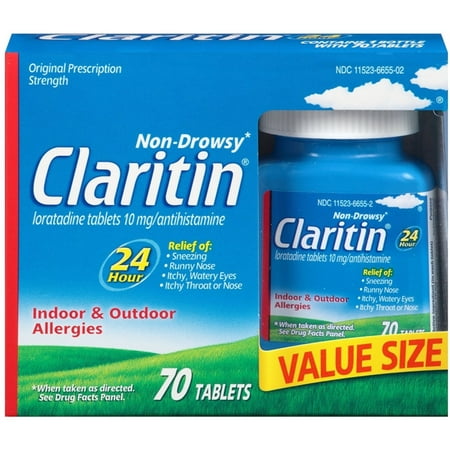 CLARITIN  24 Hour Non Drowsy 10 mg Allergy Relief Tablets 70