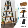 thumbnail image 3 of Recaceik 4 Tier Ladder Bookcases, MDF Board Metal Rustic Brown 31.50x10.70x53 in, 17 lb, 3 of 5