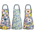 thumbnail image 1 of Delantales florales con bolsillo, delantales florales para mujer, delantales de cocina ajustables impermeables para cocina, jardín y salón, 1 of 4