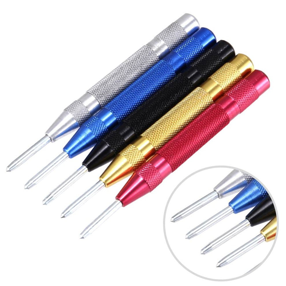 5'' Automatic Center Pin Punch Strike Spring Loaded Marking Starting Holes Tool