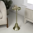 thumbnail image 2 of JONATHAN Y Irida 24" Art Deco Designer Pedestal Drink Table and Decorative End Table with Hammered Round Top and Bell Base, Antique Gold, END4007A, 2 of 5