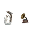 thumbnail image 1 of Escultura moderna y abstracta de delfín en cerámica. Estatua vintage de colección para oficina, sala de estar, mesa de centro, chimenea, regalo de, 1 of 8