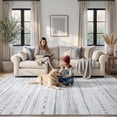 thumbnail image 3 of VUNATE 8'x10' Rugs for Living Room Washable Rugs Boho Moroccan Large Area Rug Soft Neutral Geometric Bohemian Carpet Distressed Indoor Rug for Bedroom Dining Room Office Foldable Nonslip Rug Blue, 3 of 8