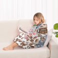 thumbnail image 4 of Football Patchwork Pattern Blanket Hoodies for Kids 6-13YR Oversize Wearable Blanket Hoodies for Boys Girls Teens, 4 of 7