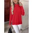thumbnail image 5 of Zeagoo Women' Turtleneck Sweater Long Sleeve Spilt Hem Casual Knit Pullover Chunky Fall Winter Jumper Top, 5 of 6