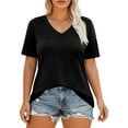 thumbnail image 3 of Afdoent Womens Tops V Neck Casual Print T Shirt Loose Fit Comfortable Bluse Tee Top For Everyday Wear And Fashion Outfits Casual Trendy Clothes For Women, 3 of 6