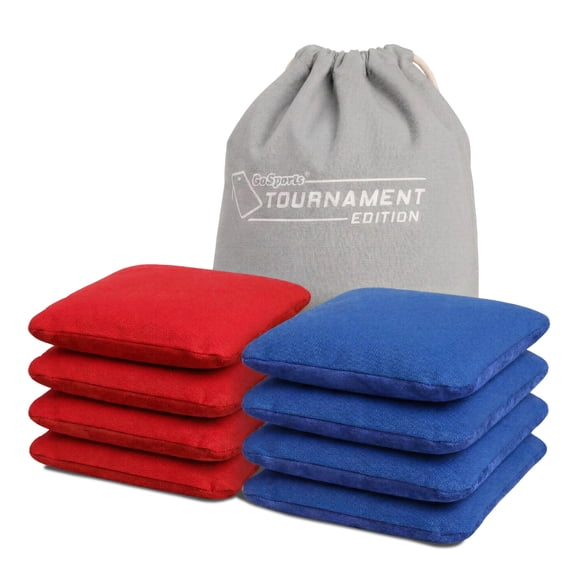 Dual Sided Cornhole Bean Bags - Slide and Stop Regulation Tournament Bean Bags, Set of 8