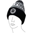 thumbnail image 3 of New York Men's Winter Knit Landmark Patch Pom Beanie (Black/Light Gray), 3 of 4