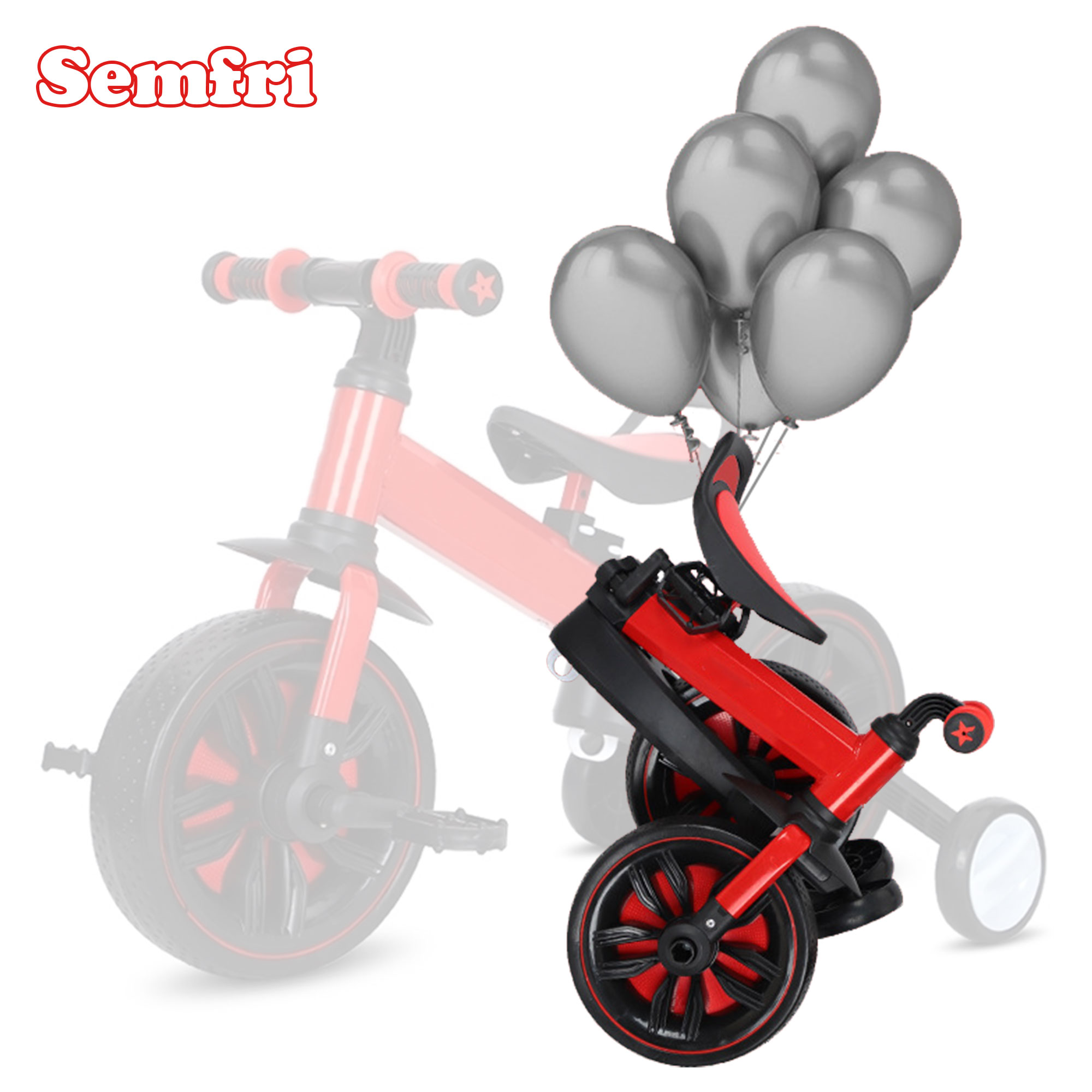 Semfri 3-in-1 Toddler Tricycle Red photo 4