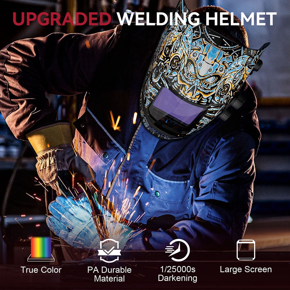 ARCCAPTAIN Large View Auto-Darkening true color Welding Helmet
